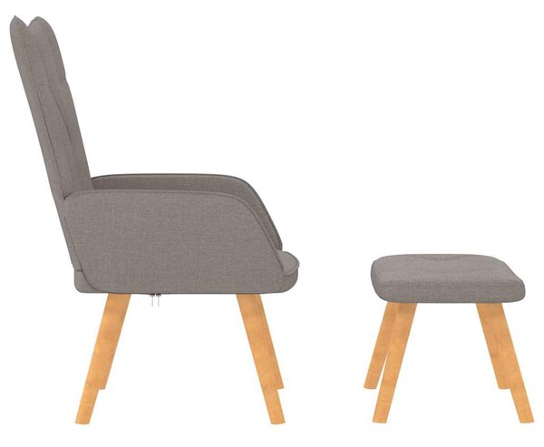 Relaxační křeslo se stoličkou taupe textil 327543