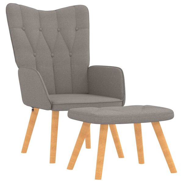 Relaxační křeslo se stoličkou taupe textil 327543