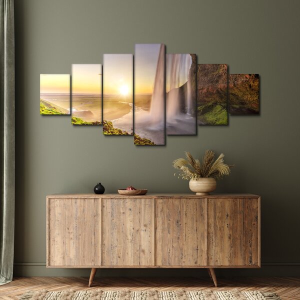 Obraz - Seljalandsfoss zpoza nitra jeskyně (210x100 cm)