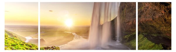 Obraz - Seljalandsfoss zpoza nitra jeskyně (170x50 cm)