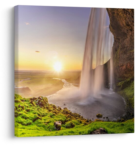 Obraz - Seljalandsfoss zpoza nitra jeskyně (30x30 cm)