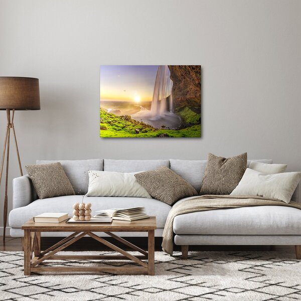 Obraz - Seljalandsfoss zpoza nitra jeskyně (70x50 cm)