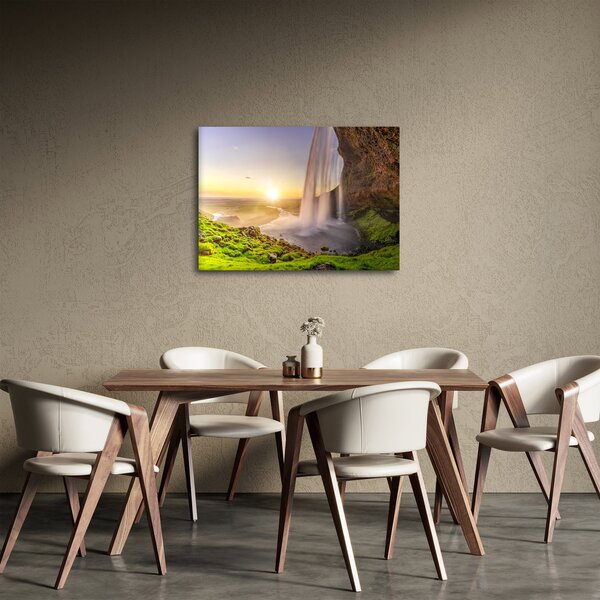Obraz - Seljalandsfoss zpoza nitra jeskyně (70x50 cm)