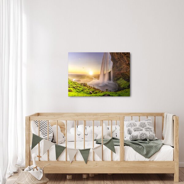 Obraz - Seljalandsfoss zpoza nitra jeskyně (70x50 cm)