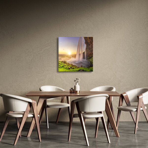 Obraz - Seljalandsfoss zpoza nitra jeskyně (30x30 cm)