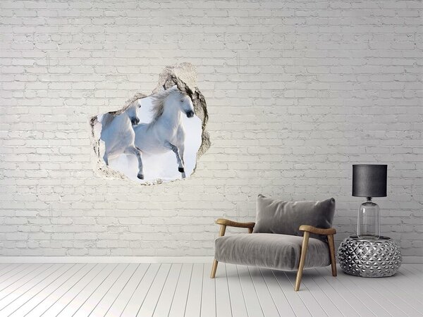 Díra 3D fototapeta na stěnu Dva koně ve sněhu nd-p-46568530