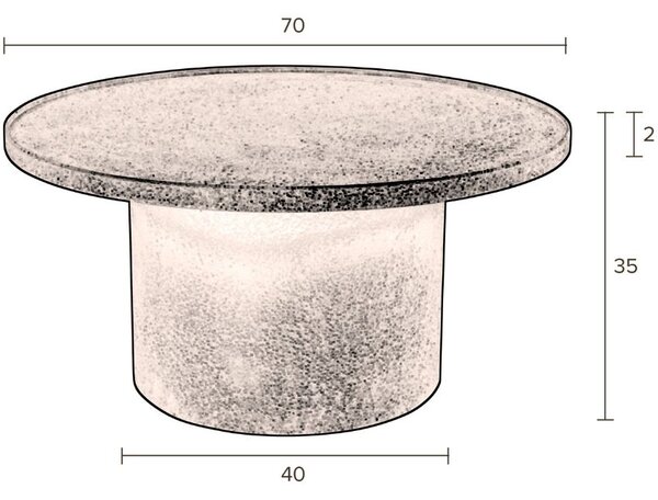 Černý kovový kulatý konferenční stolek DUTCHBONE WINSTON 70 cm