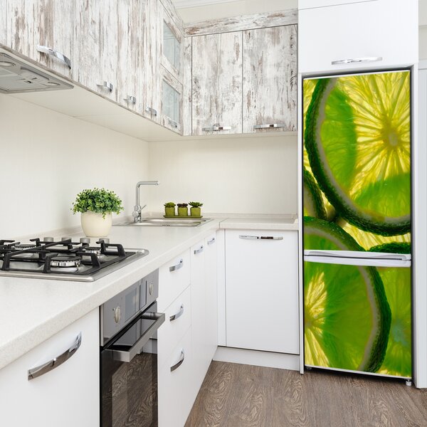 Nálepka na ledničku fototapeta Plátky limetky FridgeStick-70x190-f-81010736