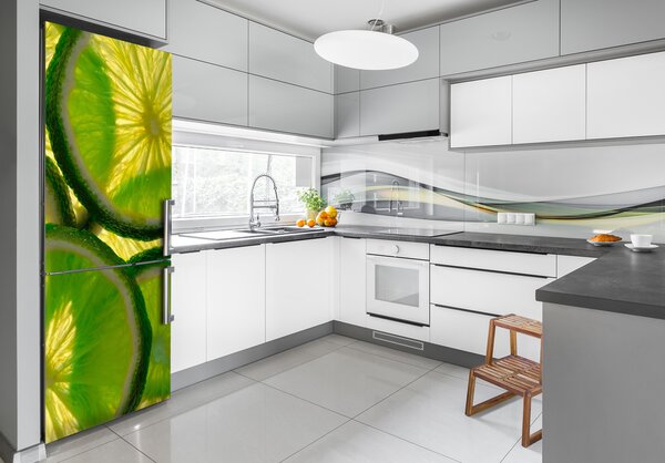 Nálepka na ledničku fototapeta Plátky limetky FridgeStick-70x190-f-81010736