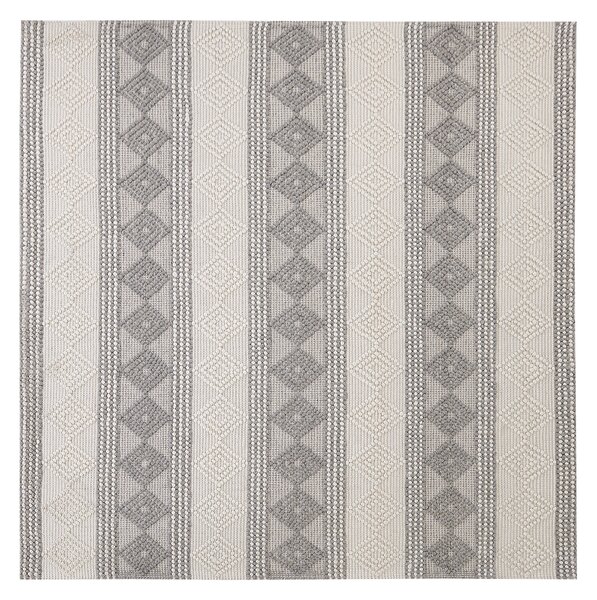 Vlněný koberec 200 x 200 cm světle béžový/šedý BOZOVA
