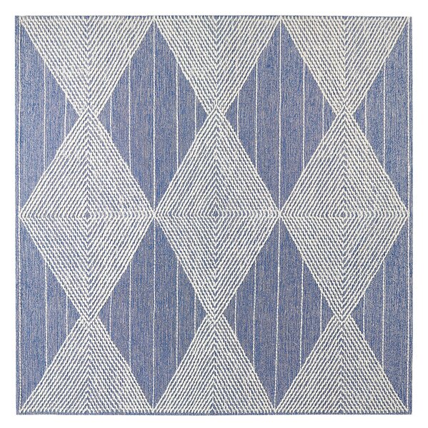 Vlněný koberec 200 x 200 cm světle béžový/modrý DATCA