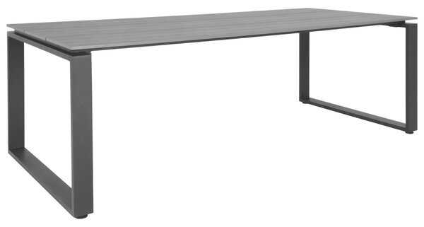 Nordic Living Tmavě šedý plastový zahradní stůl Devon 220 x 100 cm