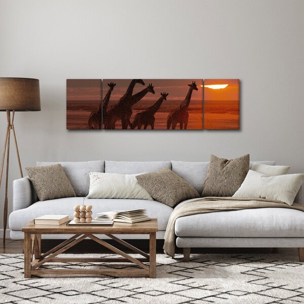 Obraz - Žirafy v africké savaně (170x50 cm)
