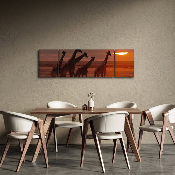 Obraz - Žirafy v africké savaně (170x50 cm)