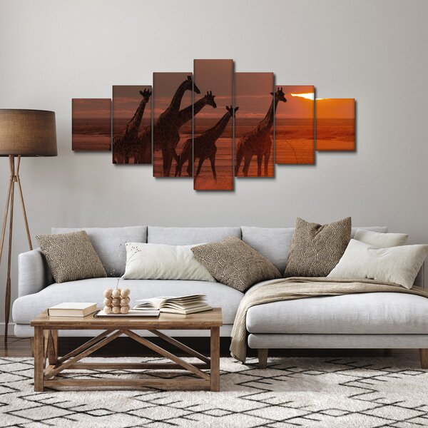 Obraz - Žirafy v africké savaně (210x100 cm)