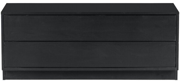WOOOD Černý borovicový TV stolek Frederica 100 x 39,5 cm
