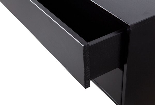 WOOOD Černý borovicový TV stolek Frederica 100 x 39,5 cm