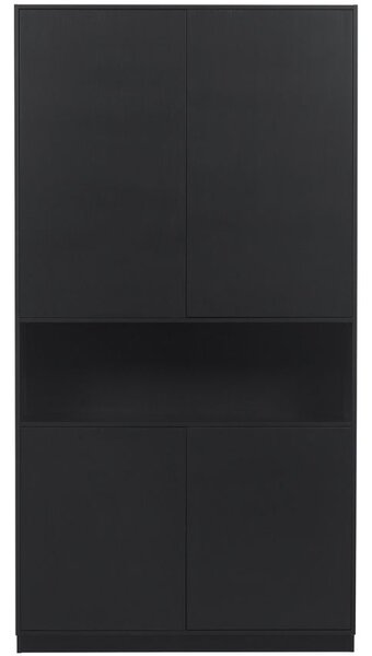 WOOOD Černá borovicová skříň Frederica 210 x 110 cm