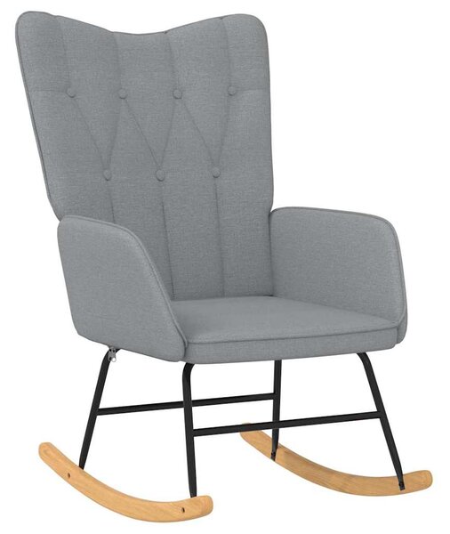 Houpací křeslo světle šedé textil 327611
