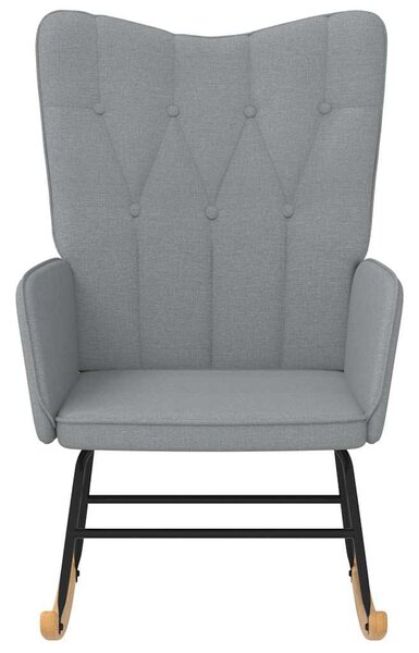 Houpací křeslo světle šedé textil 327611