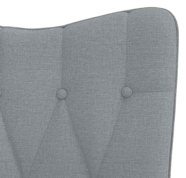 Houpací křeslo světle šedé textil 327611