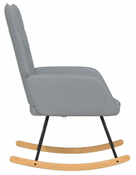 Houpací křeslo světle šedé textil 327611