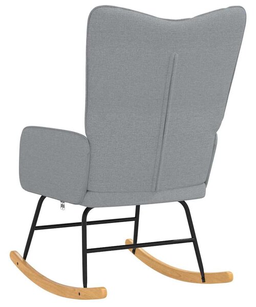 Houpací křeslo světle šedé textil 327611
