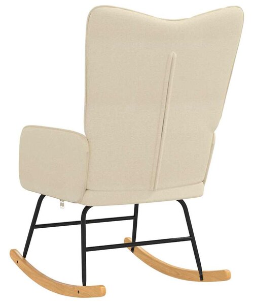Houpací křeslo krémové textil 327613