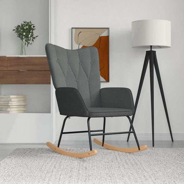 Houpací křeslo tmavě šedé textil 327612