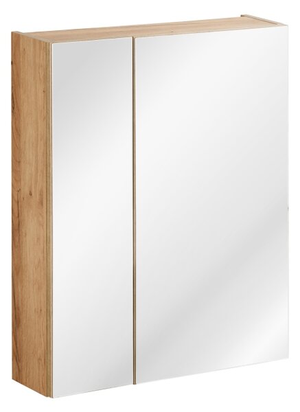 COMAD Závěsná skříňka se zrcadlem - CAPRI 842, šířka 60 cm, zlatý dub