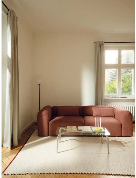Červený/béžový ručně tkaný vlněný běhoun 80x170 cm Lenu – noo.ma