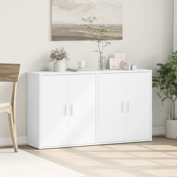 Příborníky 2 ks bílé 60 x 31 x 70 cm kompozitní dřevo 3276539