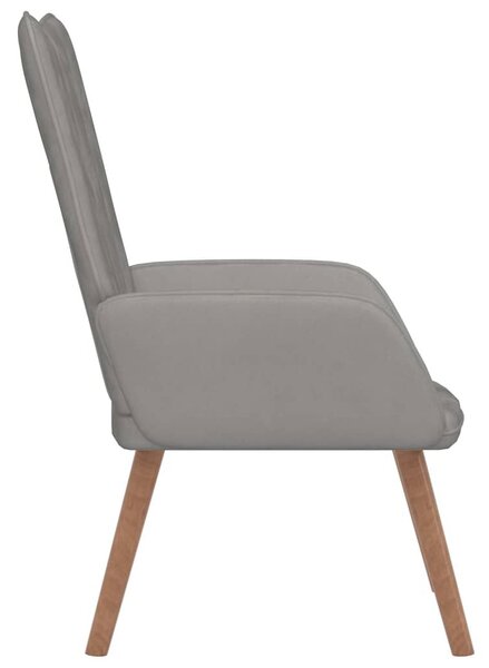 Relaxační křeslo světle šedé samet 327655