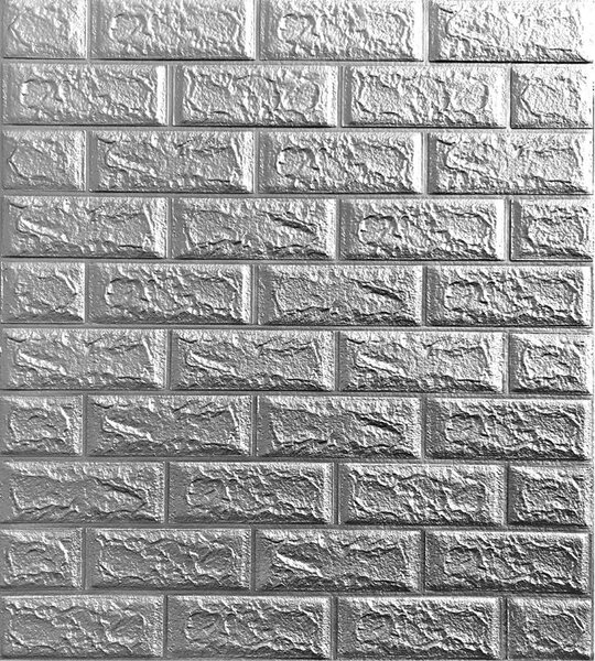 Wall Art Decor ®, N81, 700 x 770 mm, Samolepicí obkladový panel 3D - Cihla šedo-stříbrná