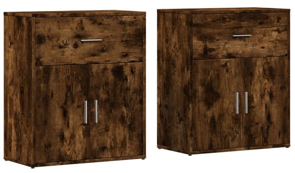 Příborníky 2 ks kouřový dub 60 x 31 x 70 cm kompozitní dřevo 3276550