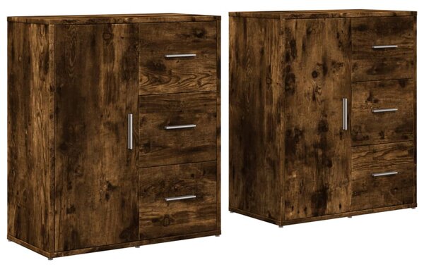 Příborníky 2 ks kouřový dub 60 x 31 x 70 cm kompozitní dřevo 3276557