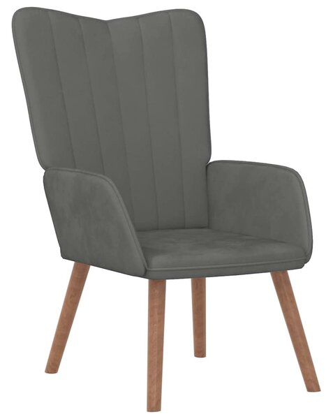 Relaxační křeslo tmavě šedé samet 327656
