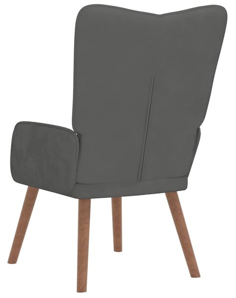 Relaxační křeslo tmavě šedé samet 327656