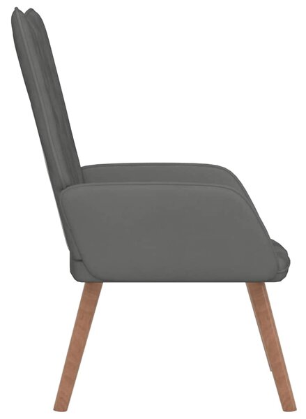 Relaxační křeslo tmavě šedé samet 327656