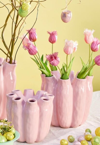 Růžová keramická váza Luna Tube Pink - Ø 24*24 cm - daan kromhout