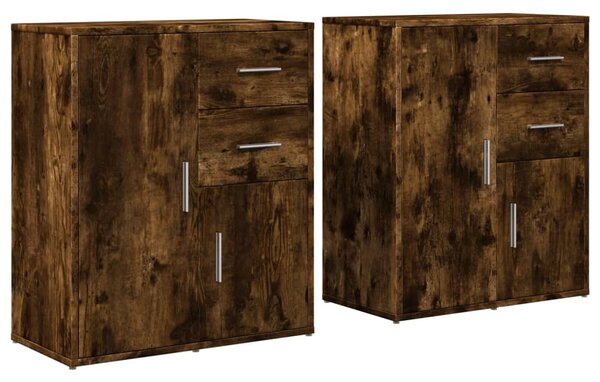 Příborníky 2 ks kouřový dub 60 x 31 x 70 cm kompozitní dřevo 3276564