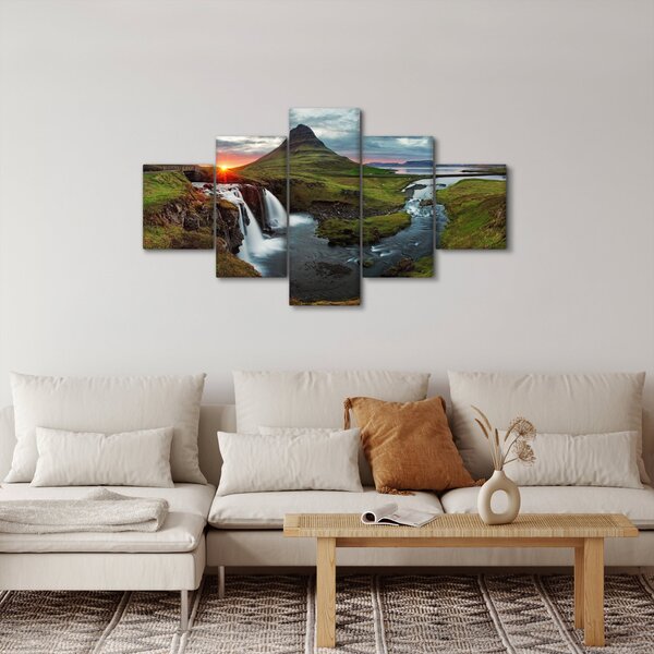 Obraz - Kirkjufell při západu slunce (125x70 cm)