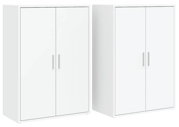 Příborníky 2 ks bílé 60 x 31 x 84 cm kompozitní dřevo 3276567