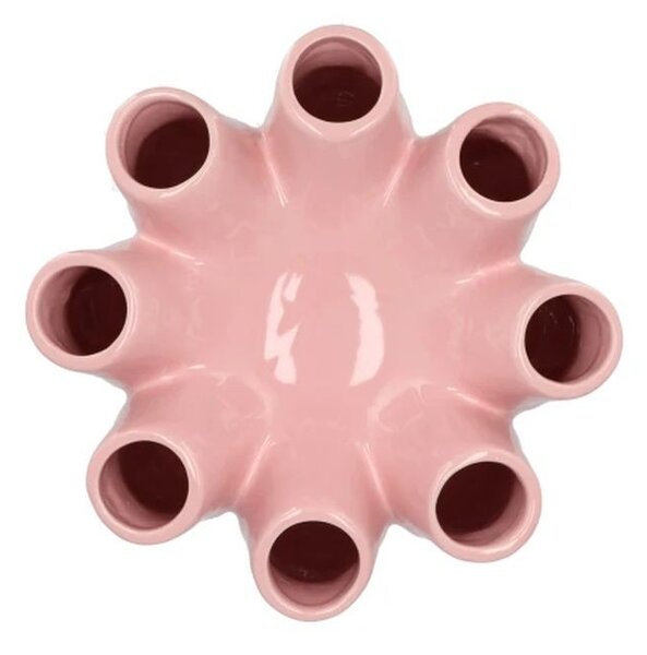 Růžová keramická váza Luna Tube Pink - Ø 24*24 cm - daan kromhout