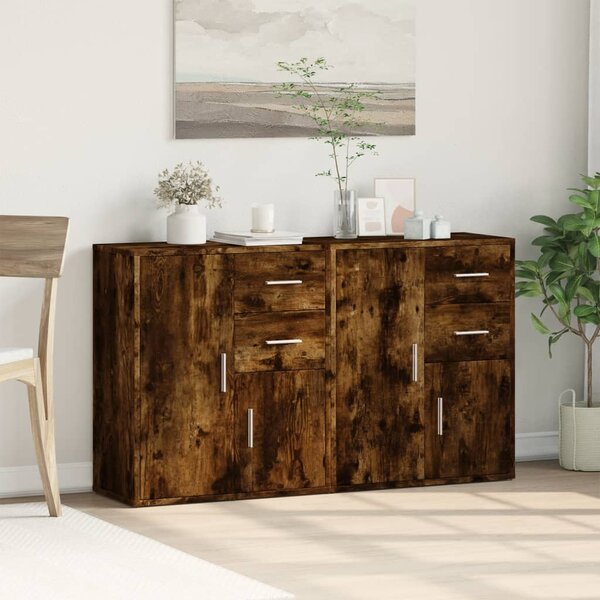 Příborníky 2 ks kouřový dub 60 x 31 x 70 cm kompozitní dřevo 3276564