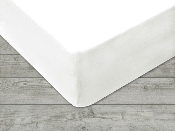 Prostěradlo s gumou - JERSEY Elastan, 160x200 cm, 97% bavlna/3% elastan, bílé