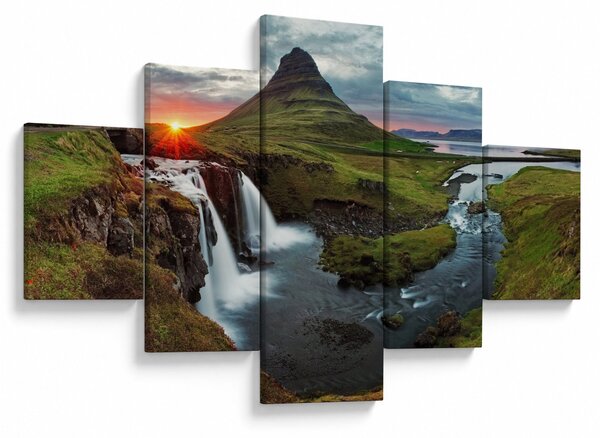 Obraz - Kirkjufell při západu slunce (125x70 cm)