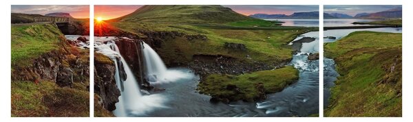 Obraz - Kirkjufell při západu slunce (170x50 cm)