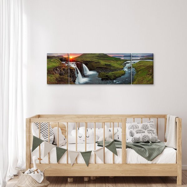 Obraz - Kirkjufell při západu slunce (170x50 cm)