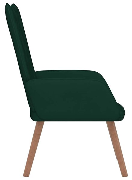 Relaxační křeslo tmavě zelené samet 327657